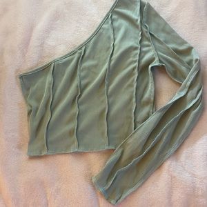 Shien long sleeve green top in XS